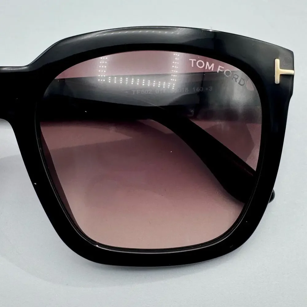 Tom Ford Sunglasses Amarra TF502 01T Black Butterfly Gradient Bordeaux Lens 55mm